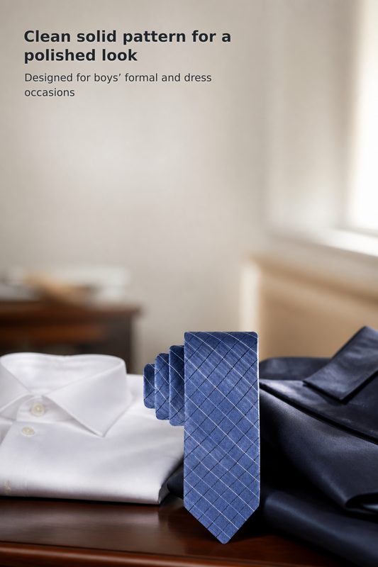 Boys’ Solid Color Patterned Necktie
