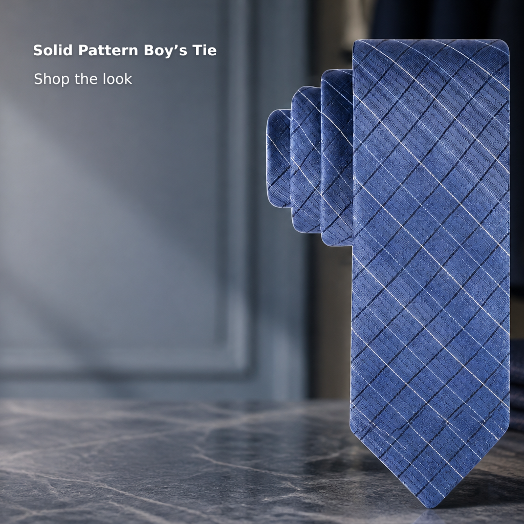 Boys’ Solid Color Patterned Necktie