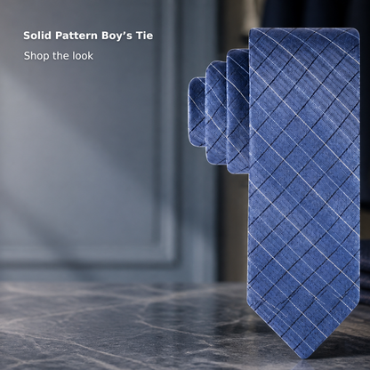Boys’ Solid Color Patterned Necktie