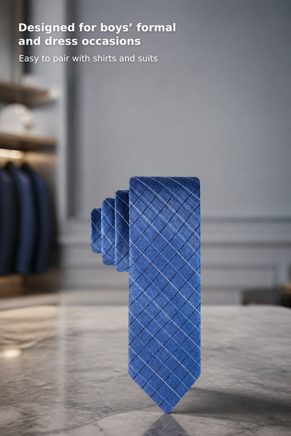 Boys’ Solid Color Patterned Necktie